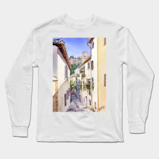 An Alley in the Albaicin, Granada Long Sleeve T-Shirt